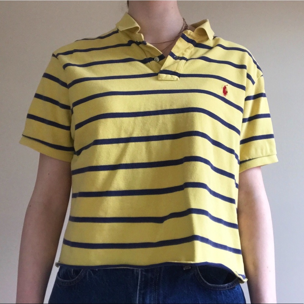 vintage unique polo ralph lauren with raw hem